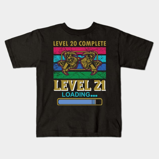 Level 20 Complete Level 21 Loading Kids T-Shirt by Mande Art